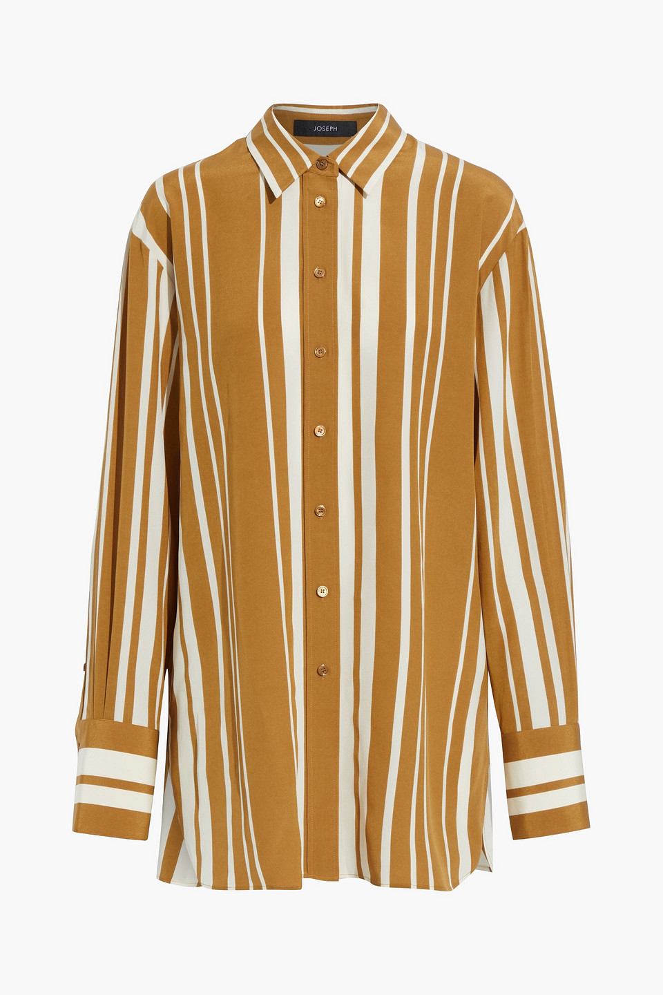 joseph - brooks striped silk crepe de chine shirt - yellow - fr 38