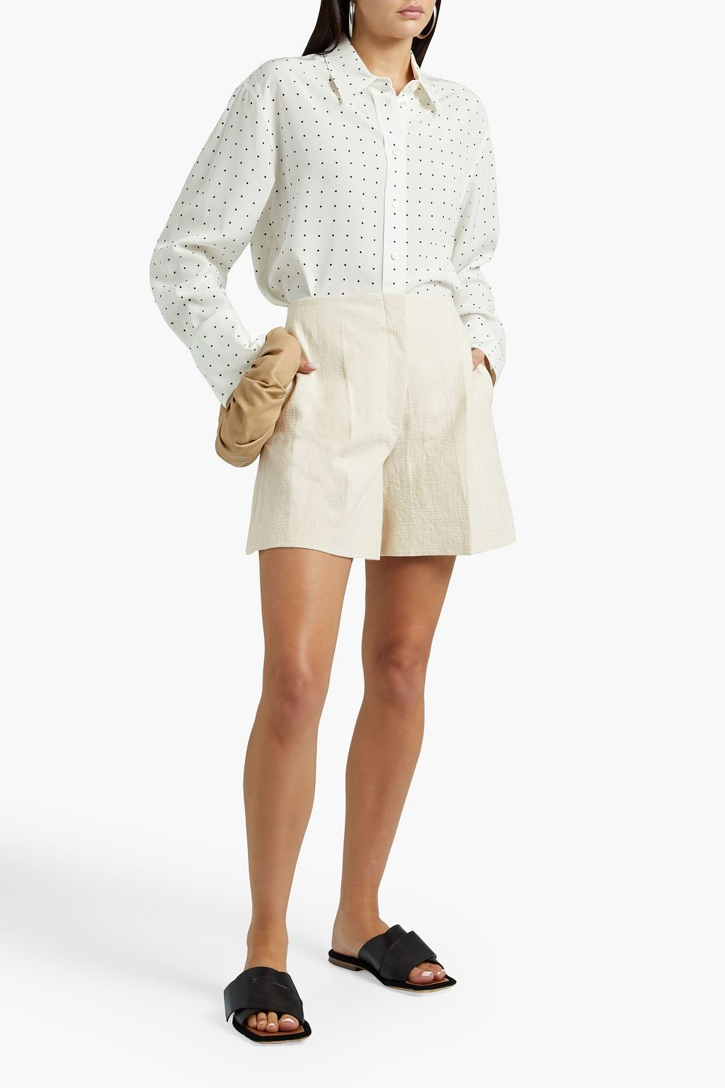 JOSEPH Brooks polka-dot silk crepe de chine shirt