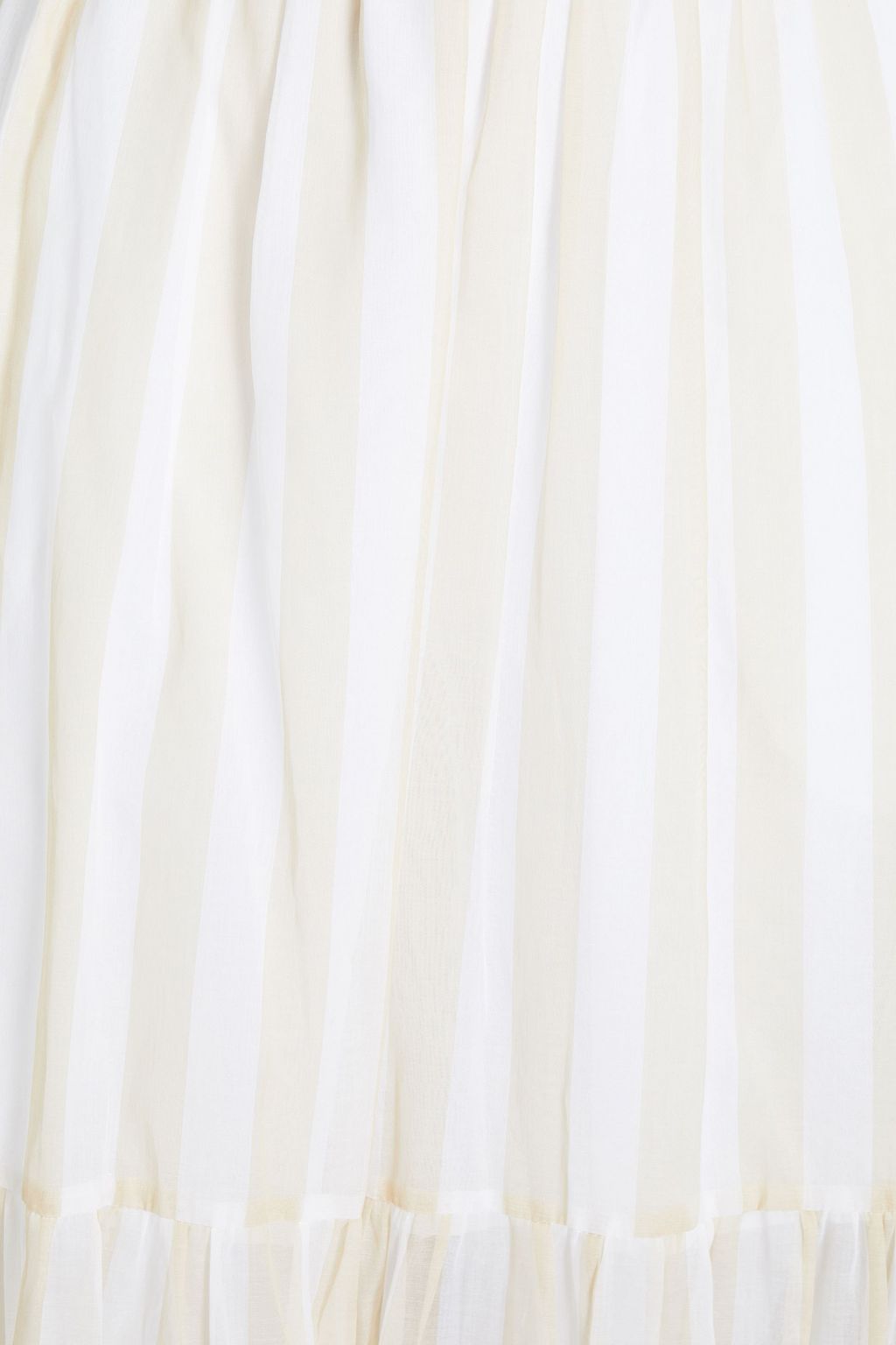 MSGM Gathered striped cotton-gauze maxi skirt