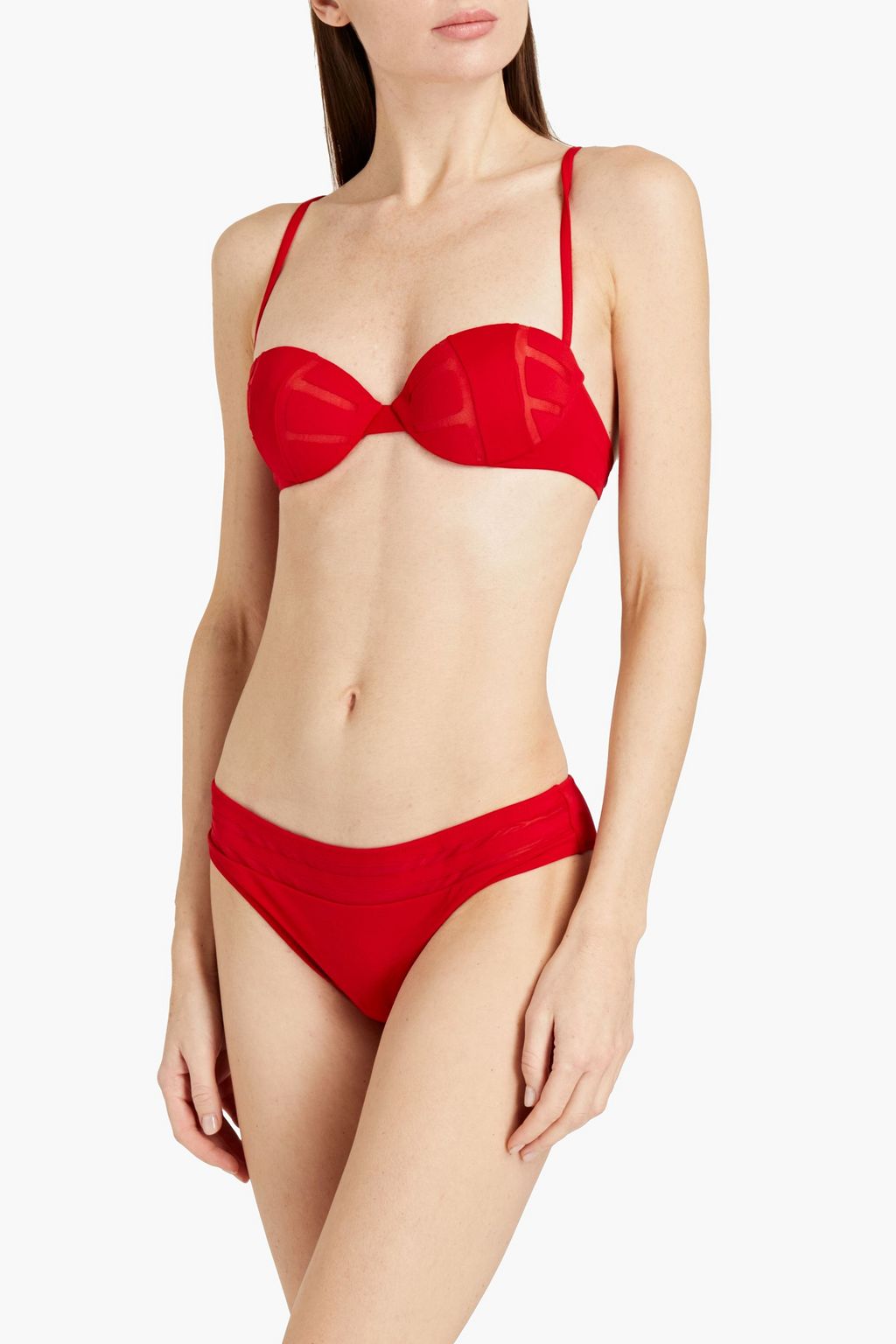 LA PERLA Mesh-trimmed bikini top