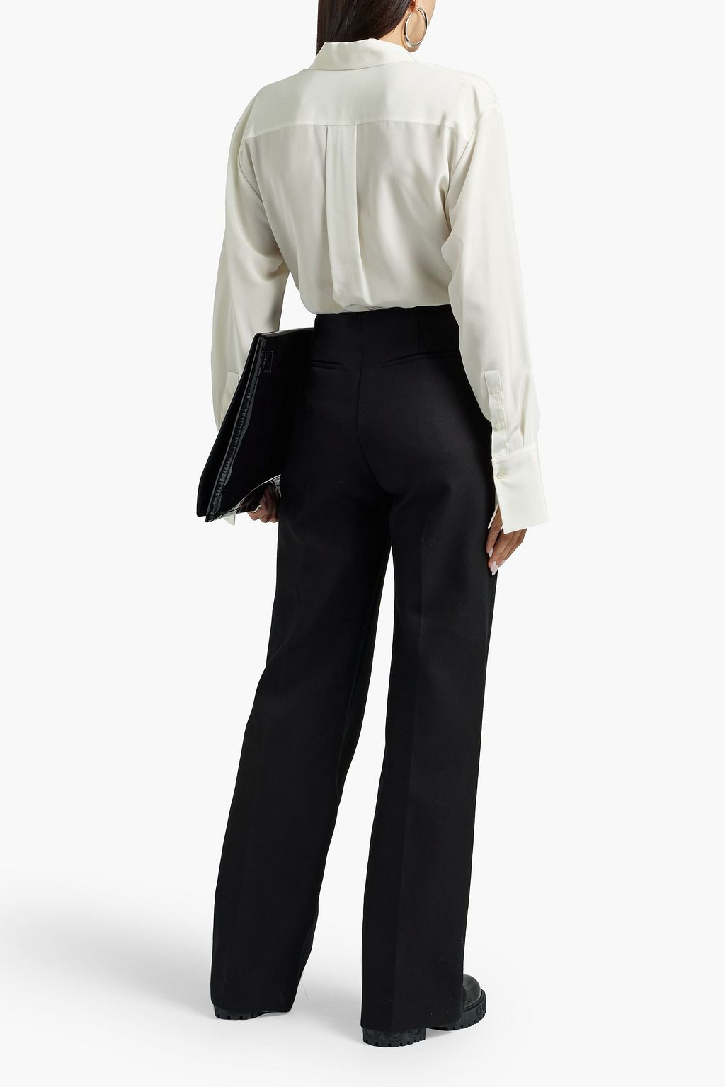 JOSEPH Pintucked silk crepe de chine shirt