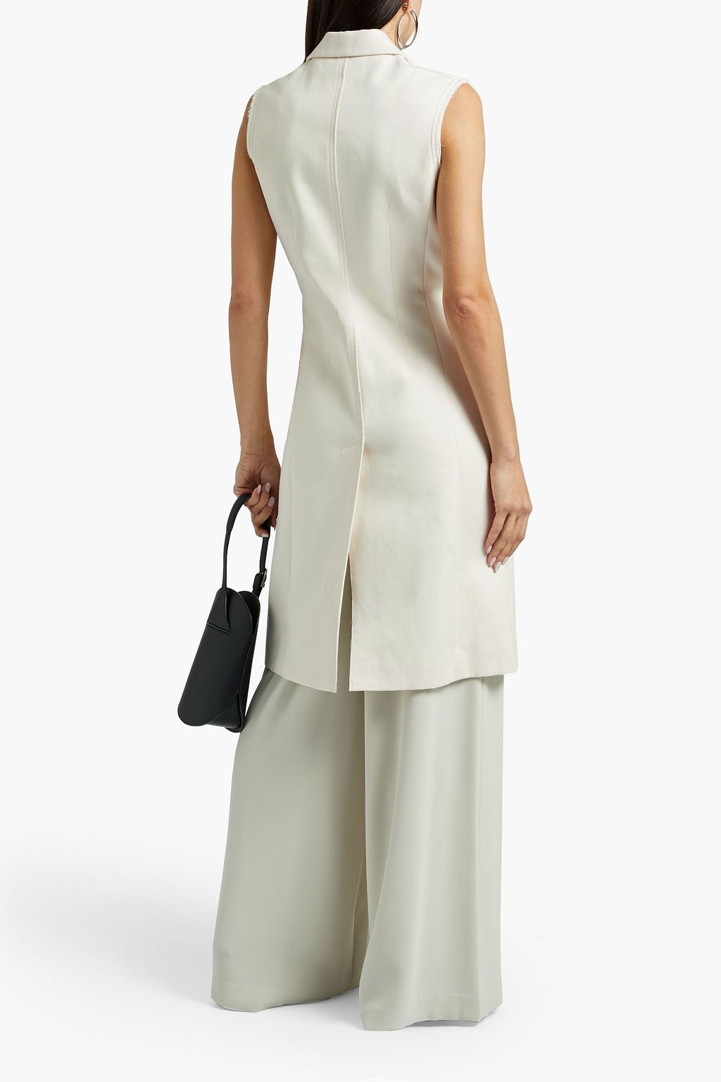 JOSEPH Cyrielle frayed cotton and silk-blend vest