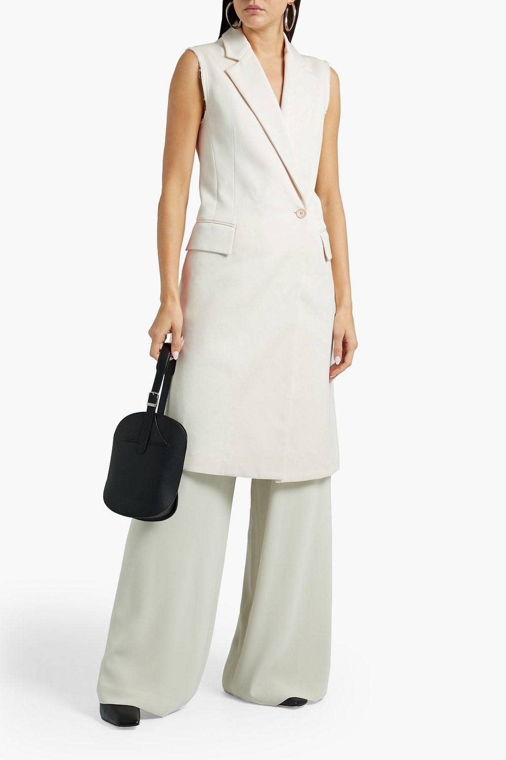 JOSEPH Cyrielle frayed cotton and silk-blend vest