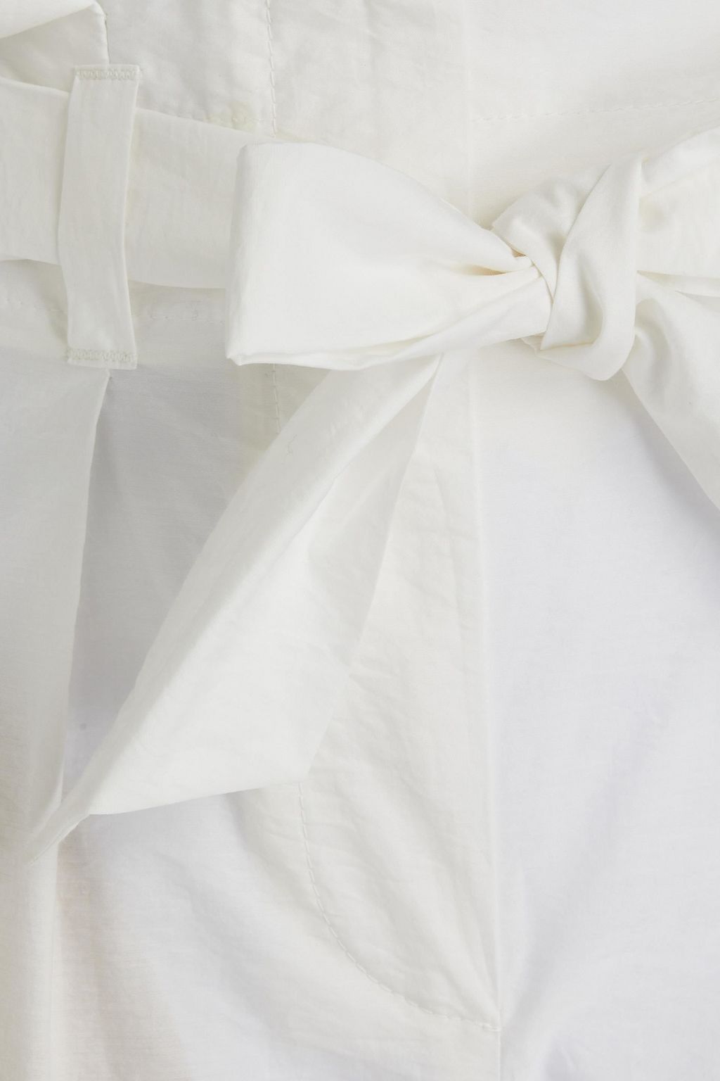 BRUNELLO CUCINELLI Pleated belted cotton-blend straight-leg pants