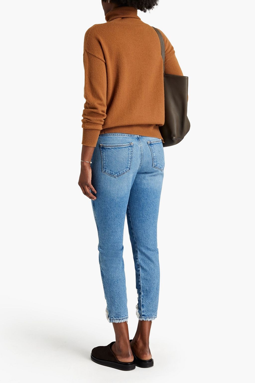 GOOD AMERICAN Distressed high-rise skinny jeans