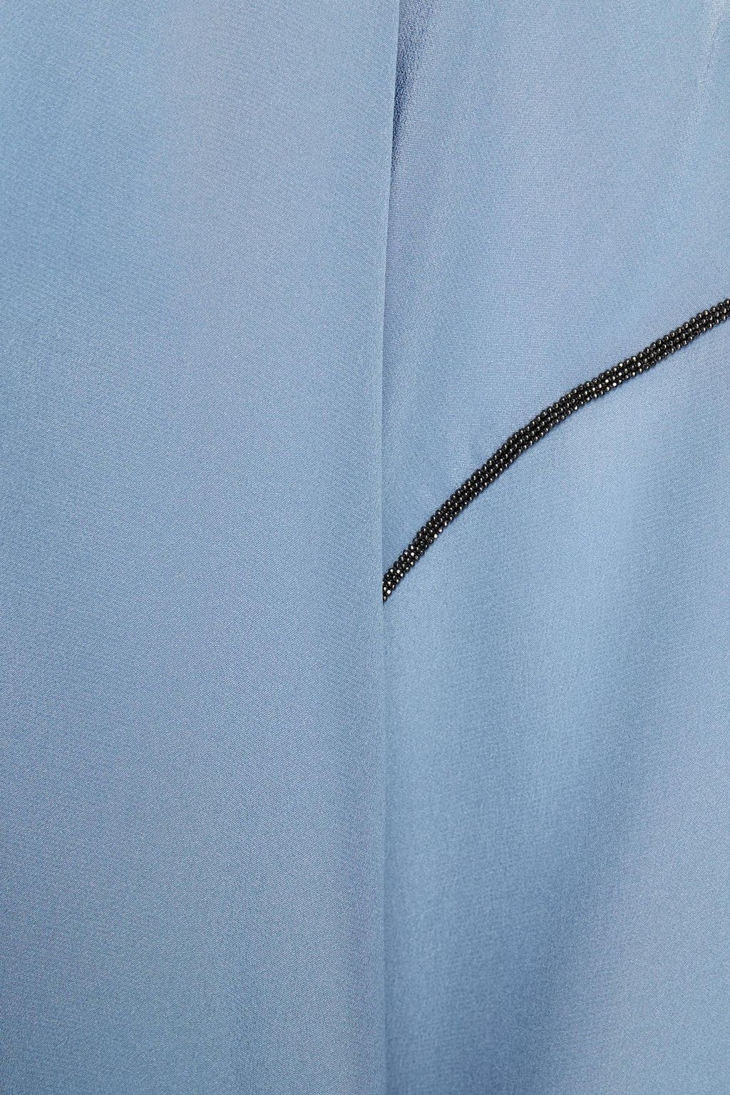 BRUNELLO CUCINELLI Bead-embellished silk crepe de chine blouse