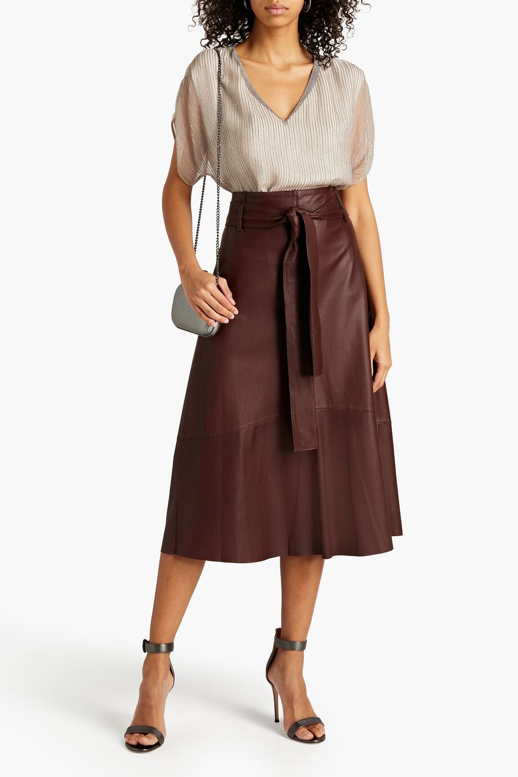 BRUNELLO CUCINELLI Bead-embellished silk-organza top
