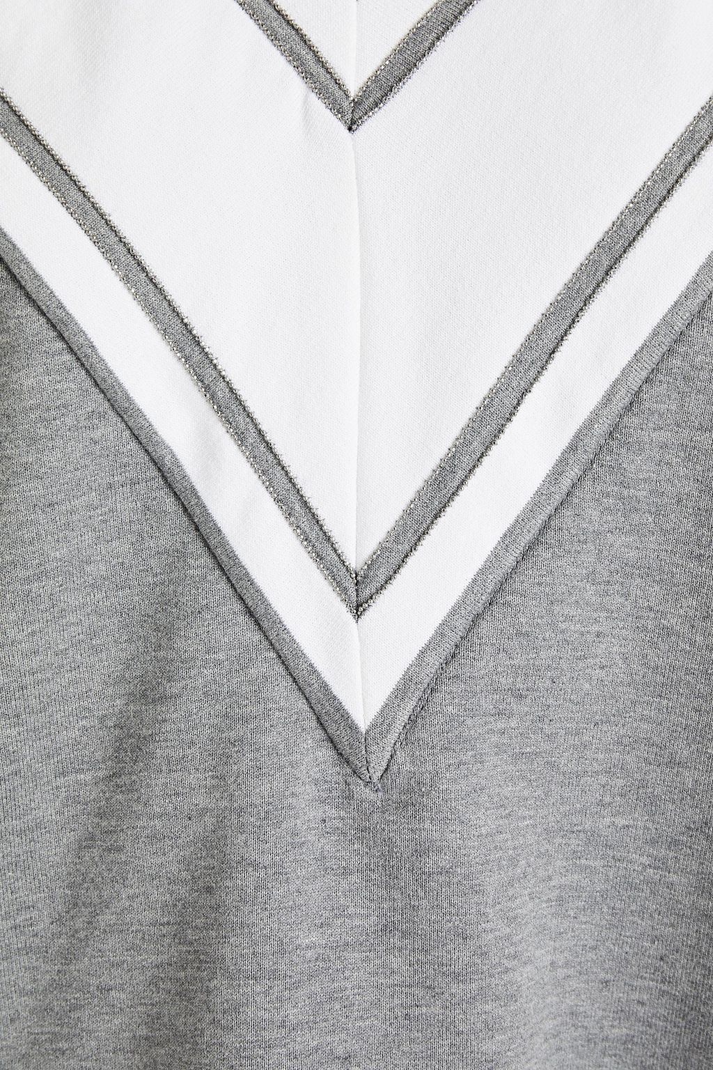 BRUNELLO CUCINELLI Bead-embellished French cotton-terry sweatshirt