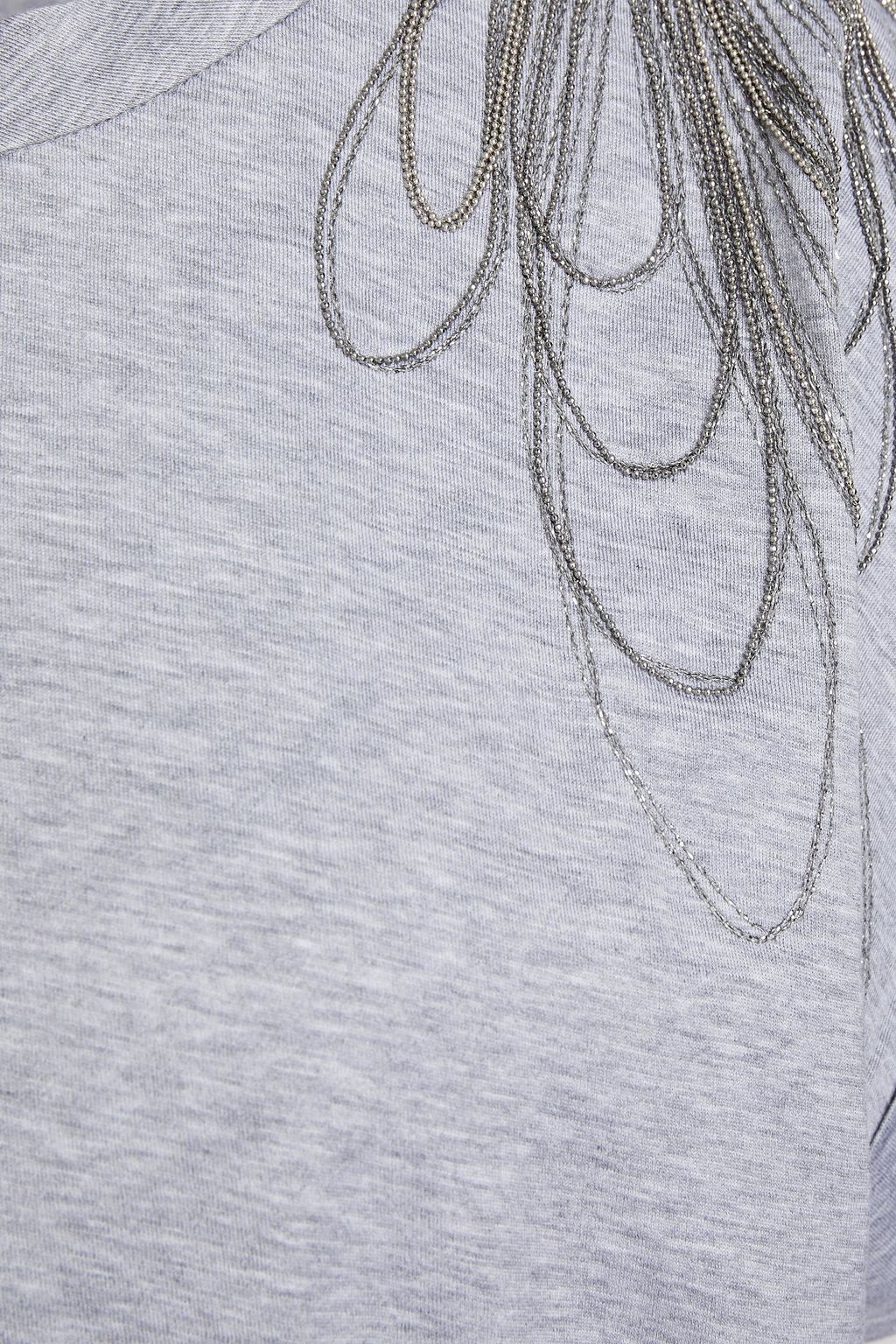 BRUNELLO CUCINELLI Bead-embellished cotton-jersey T-shirt