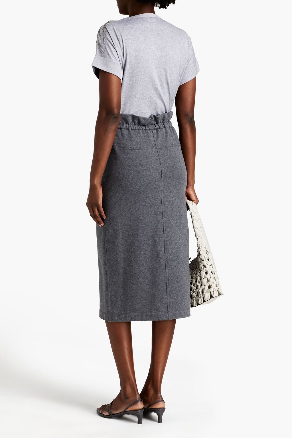 BRUNELLO CUCINELLI Bead-embellished cotton-jersey T-shirt