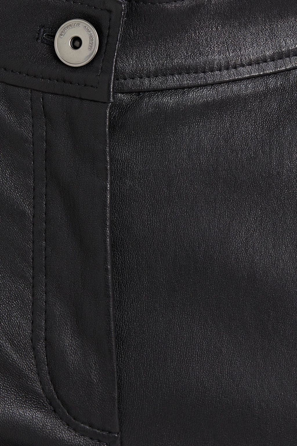 BRUNELLO CUCINELLI Leather slim-leg pants