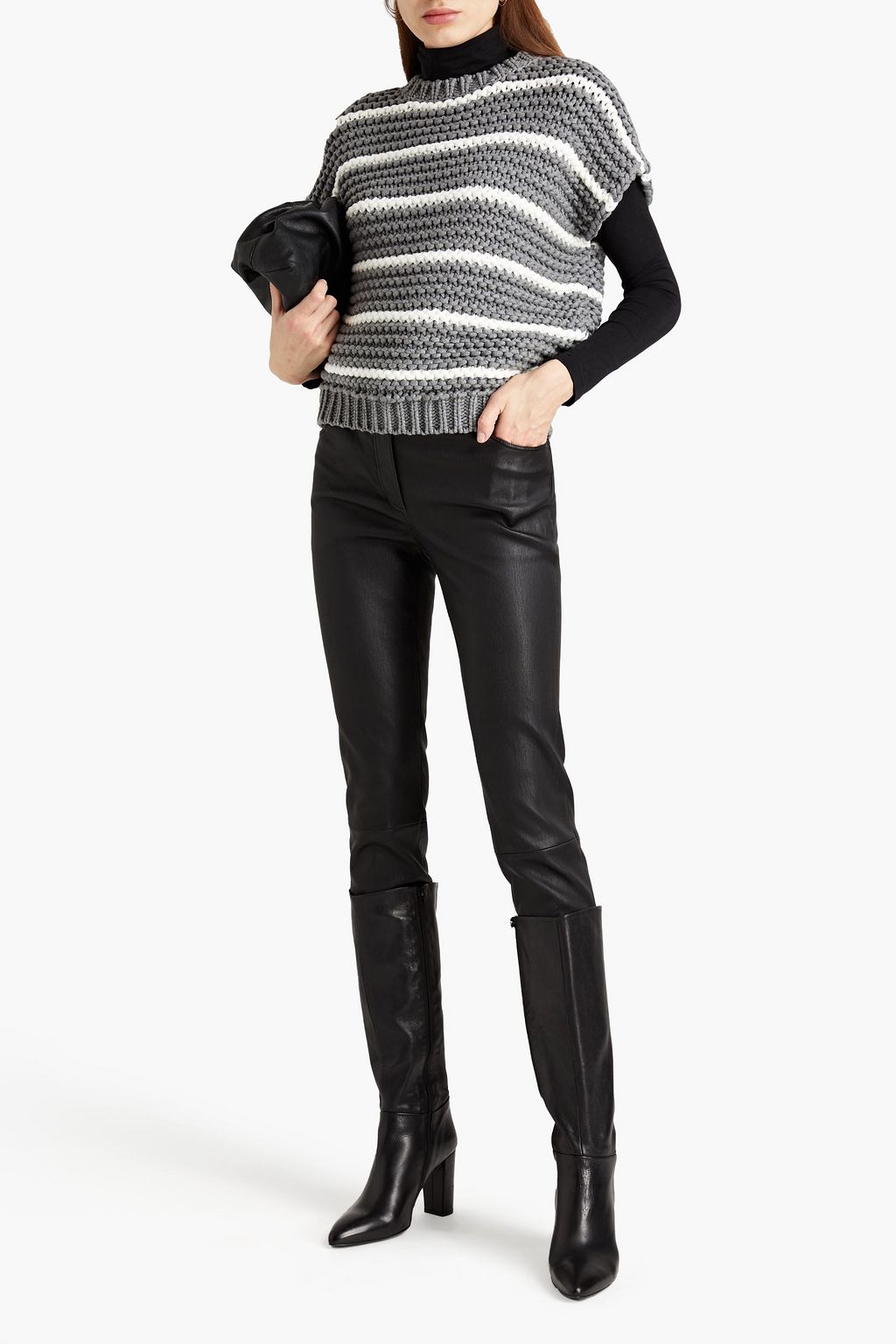 BRUNELLO CUCINELLI Leather slim-leg pants