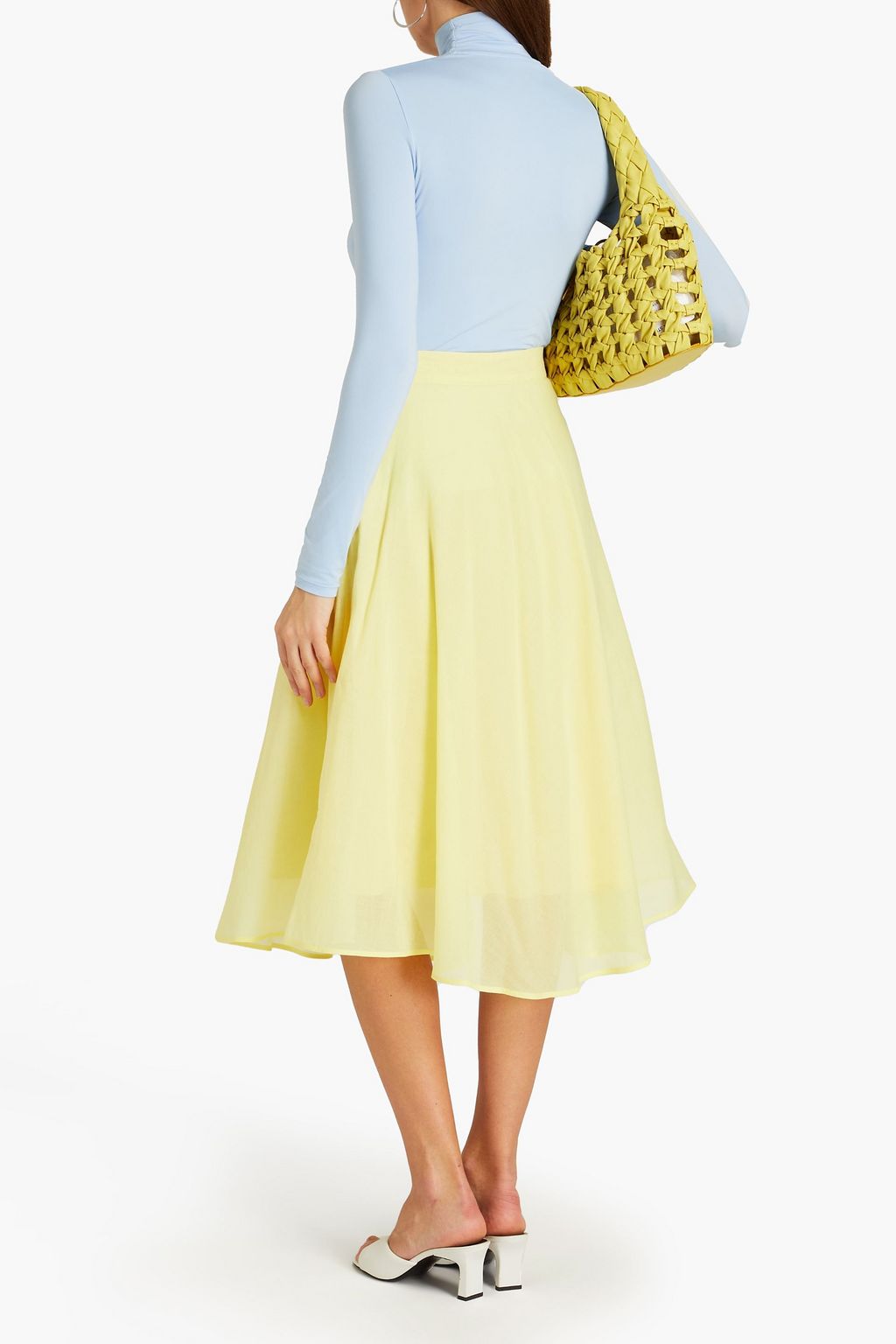 MSGM Cotton-gauze midi skirt
