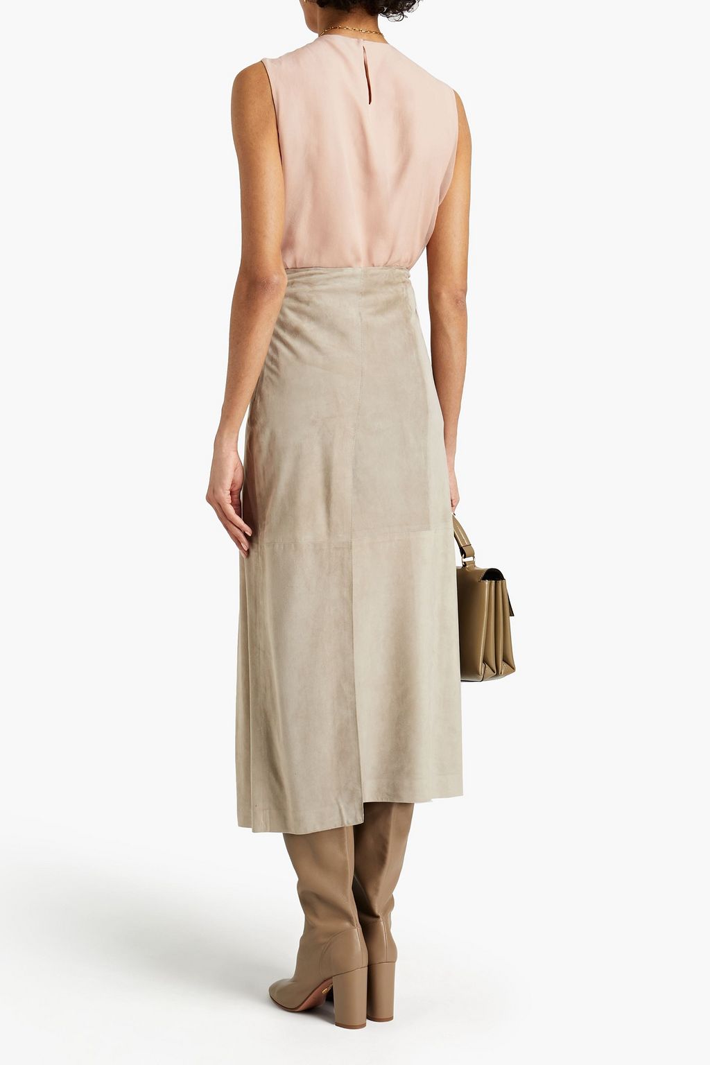 BRUNELLO CUCINELLI Midirock aus Veloursleder