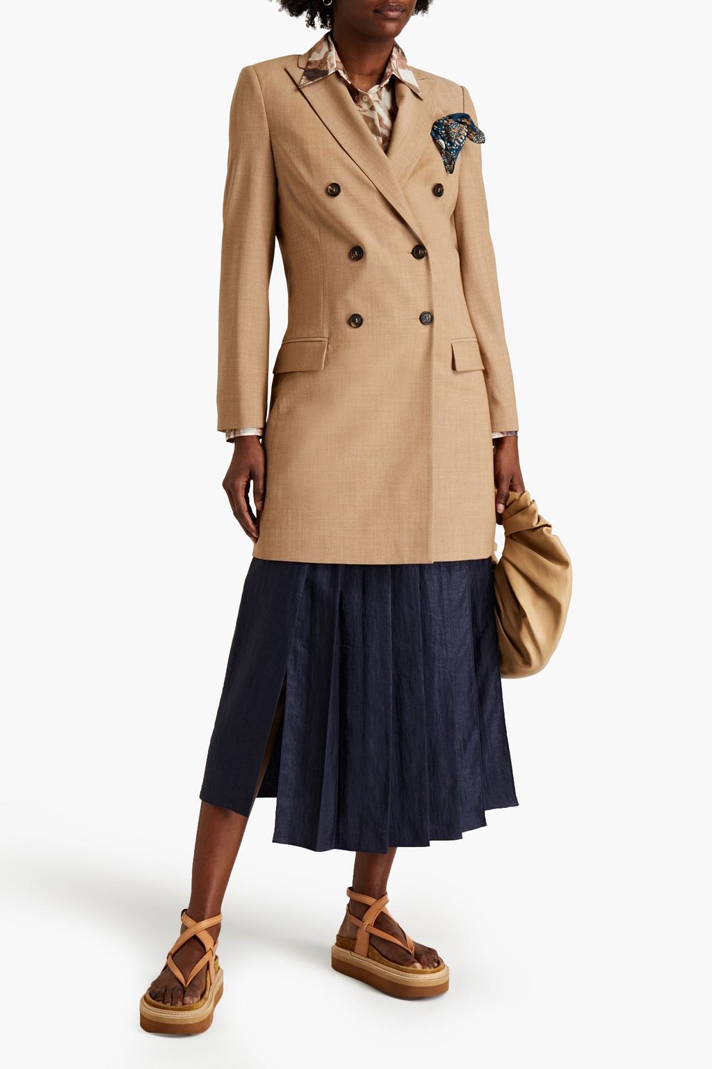 BRUNELLO CUCINELLI Double-breasted wool-blend blazer