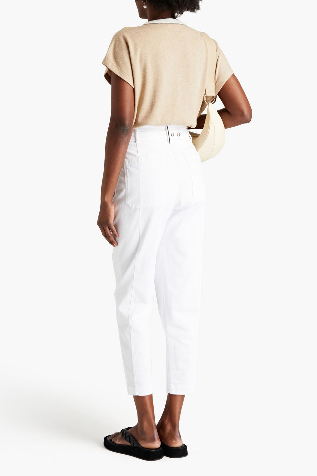 BRUNELLO CUCINELLI Cropped Karottenhose aus einer Baumwollmischung mit Zierperlen