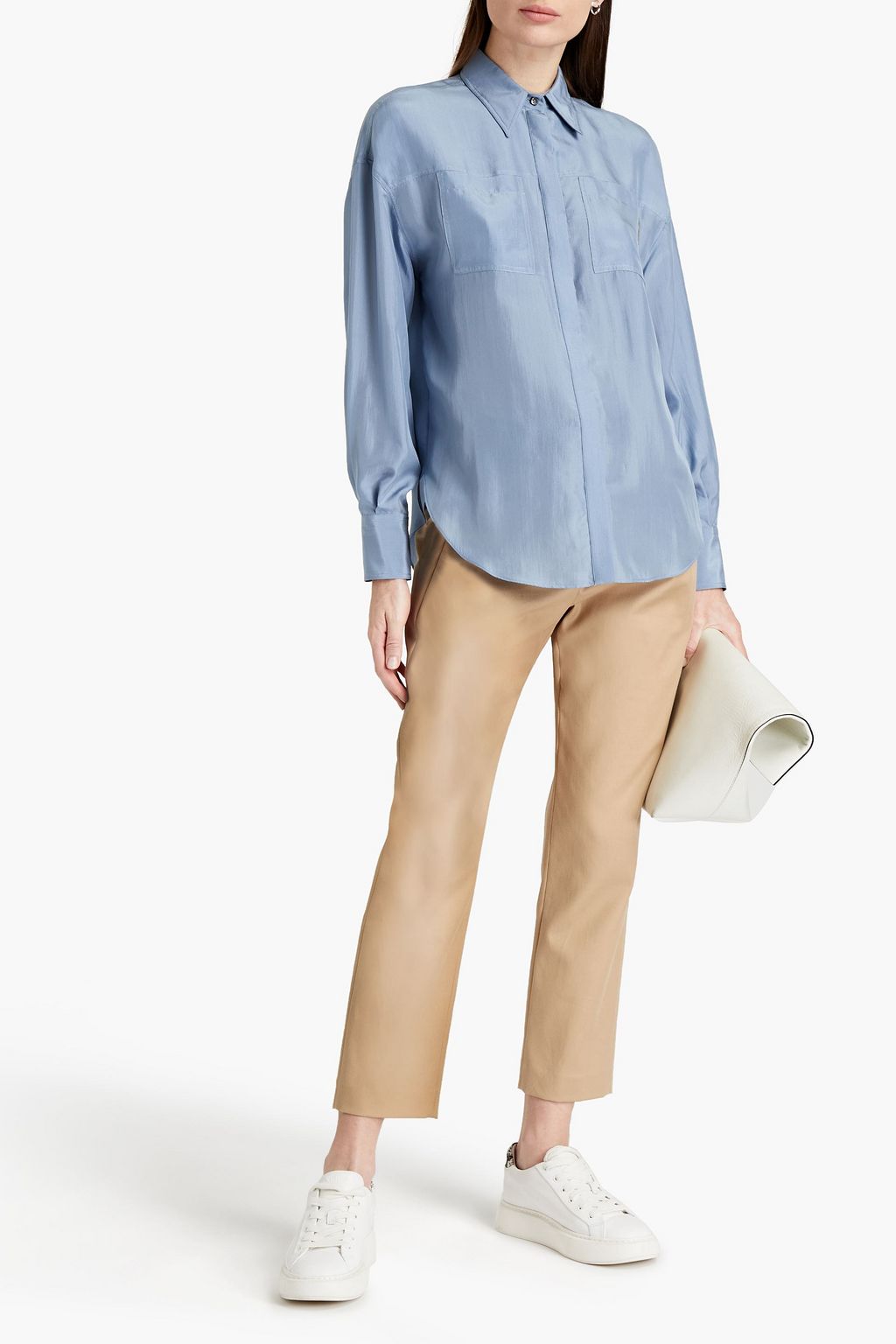 BRUNELLO CUCINELLI Bead-embellished silk shirt