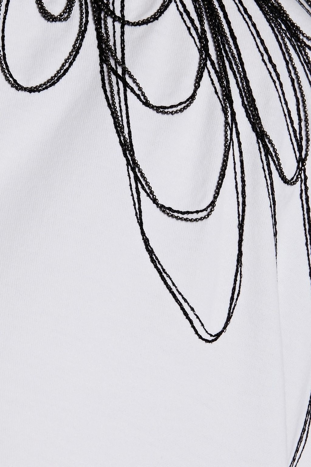 BRUNELLO CUCINELLI Bead-embellished mélange cotton-jersey T-shirt
