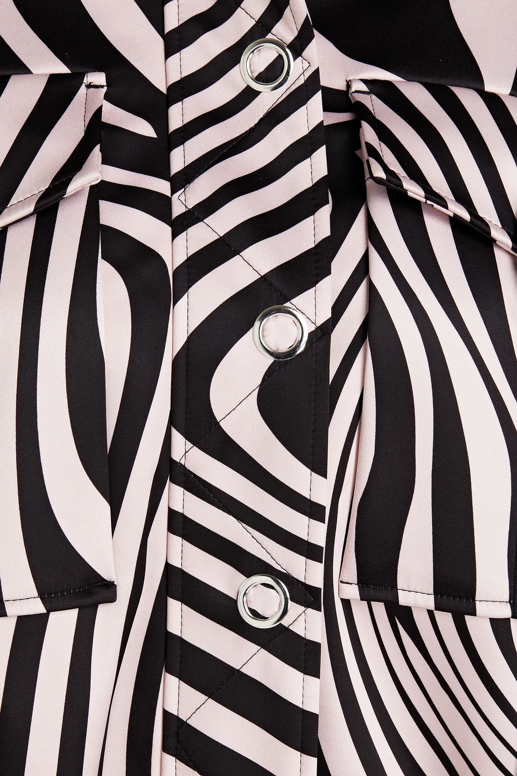 JUST CAVALLI Zebra-print satin bomber jacket
