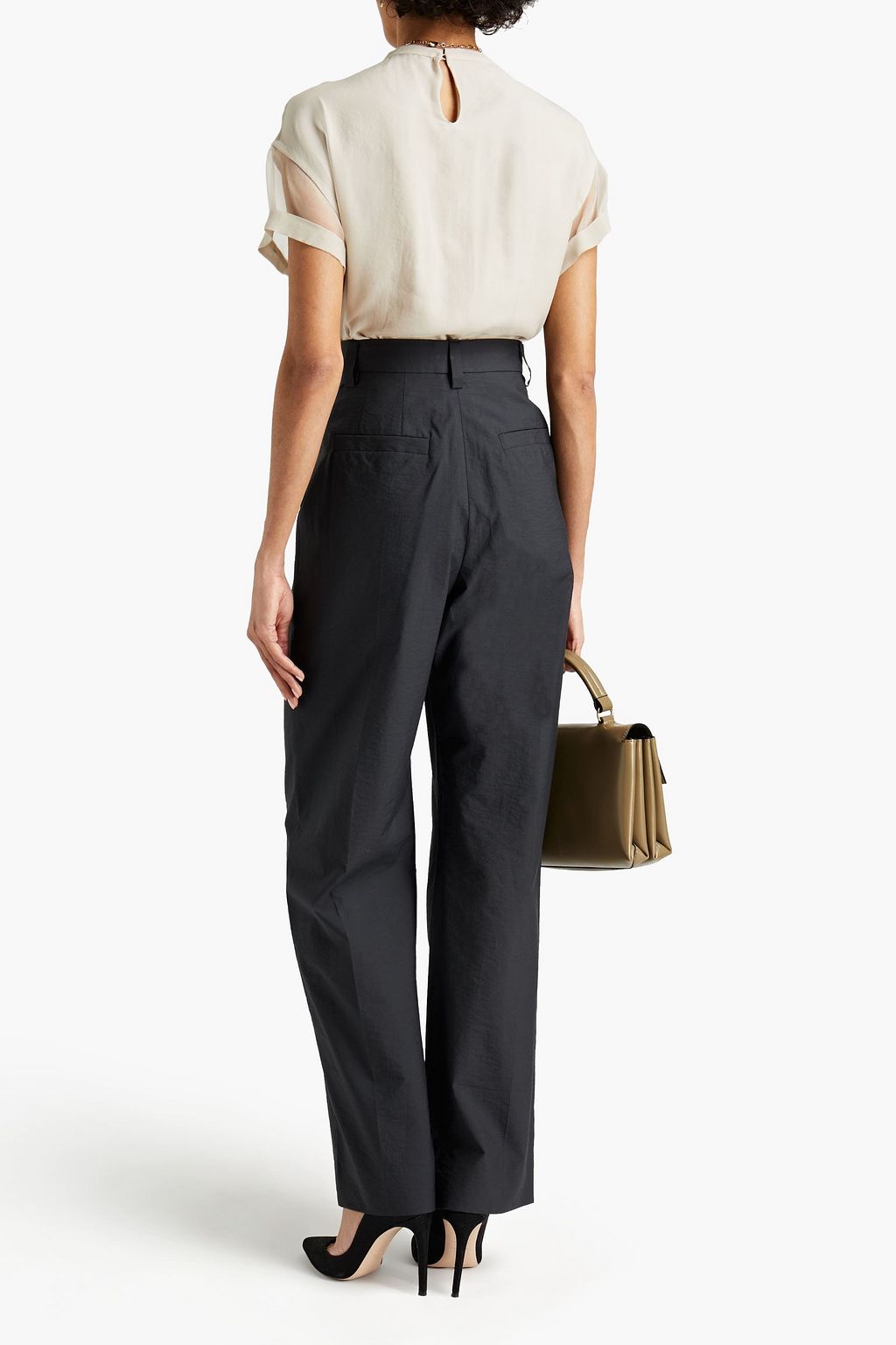 BRUNELLO CUCINELLI Bead-embellished silk-organza top