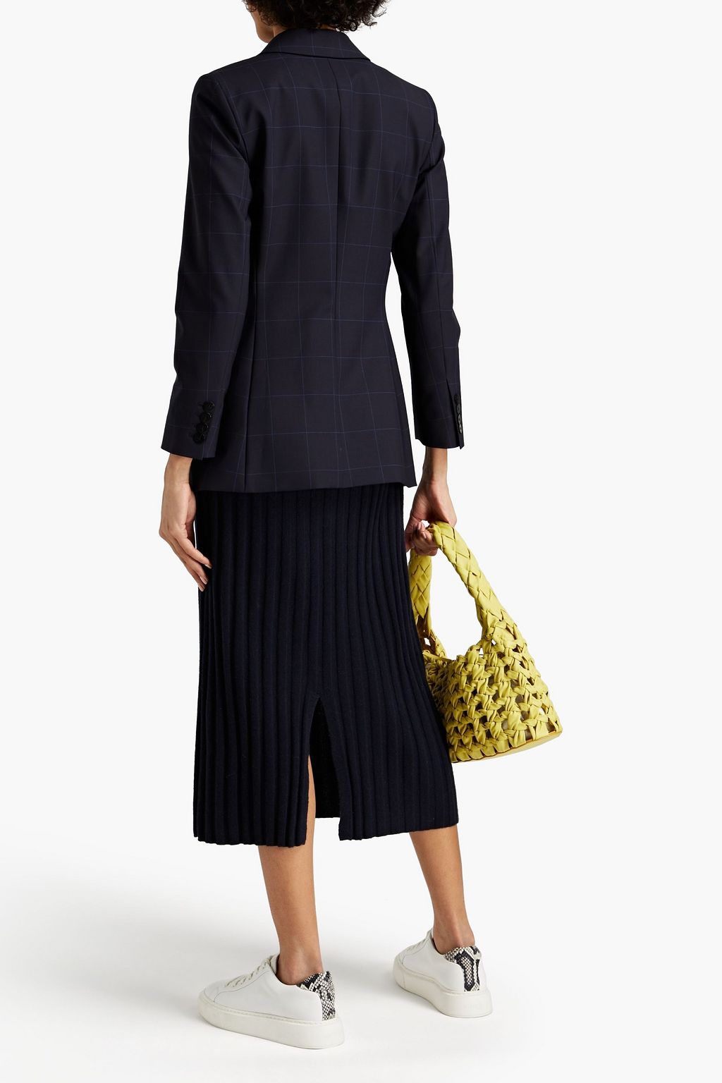 THEORY Checked stretch-wool blazer