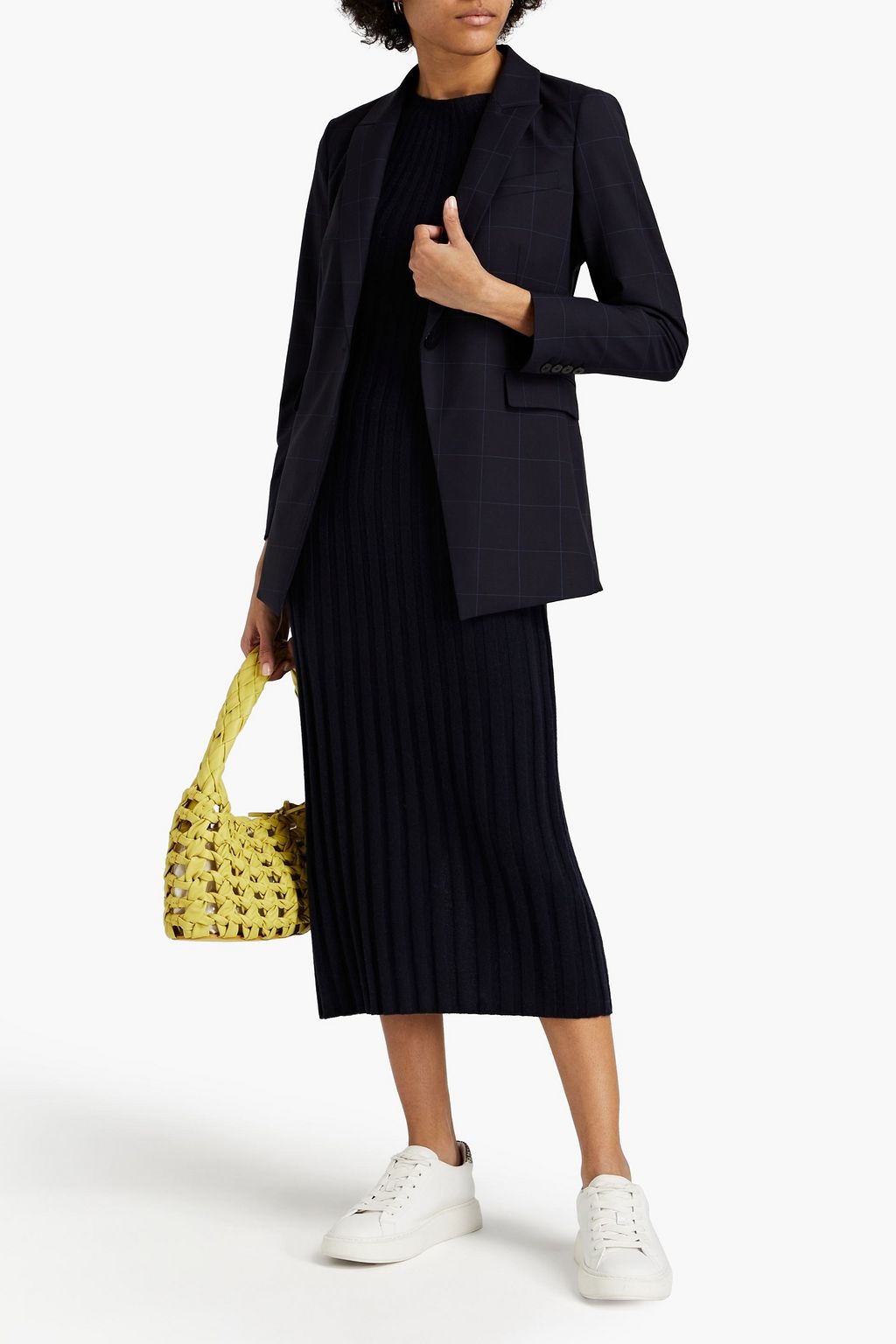 THEORY Checked stretch-wool blazer