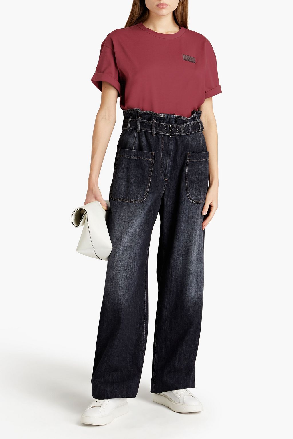 BRUNELLO CUCINELLI Appliquéd cotton-jersey T-shirt