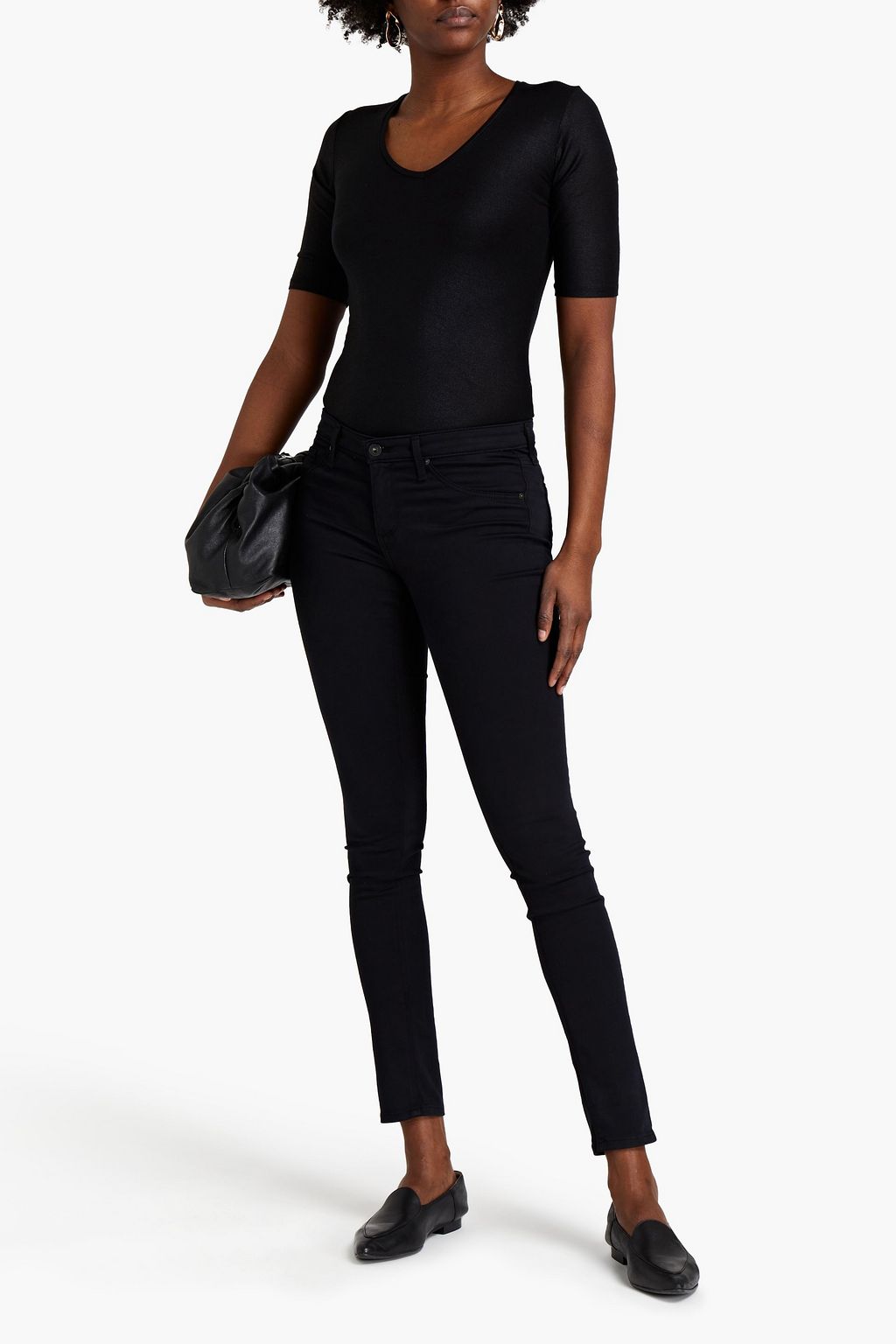 MAJESTIC FILATURES Metallic stretch-jersey T-shirt
