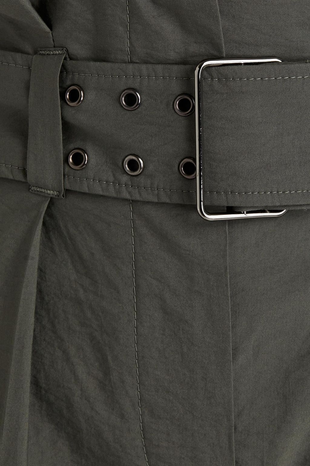BRUNELLO CUCINELLI Belted crinkled cotton-blend straight-leg pants