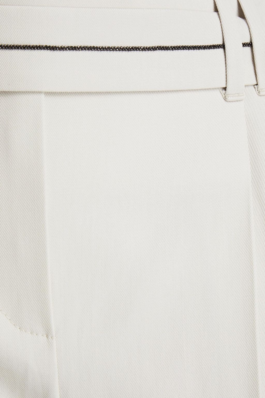BRUNELLO CUCINELLI Karottenhose aus Twill aus einer Woll-Baumwollmischung mit Zierperlen