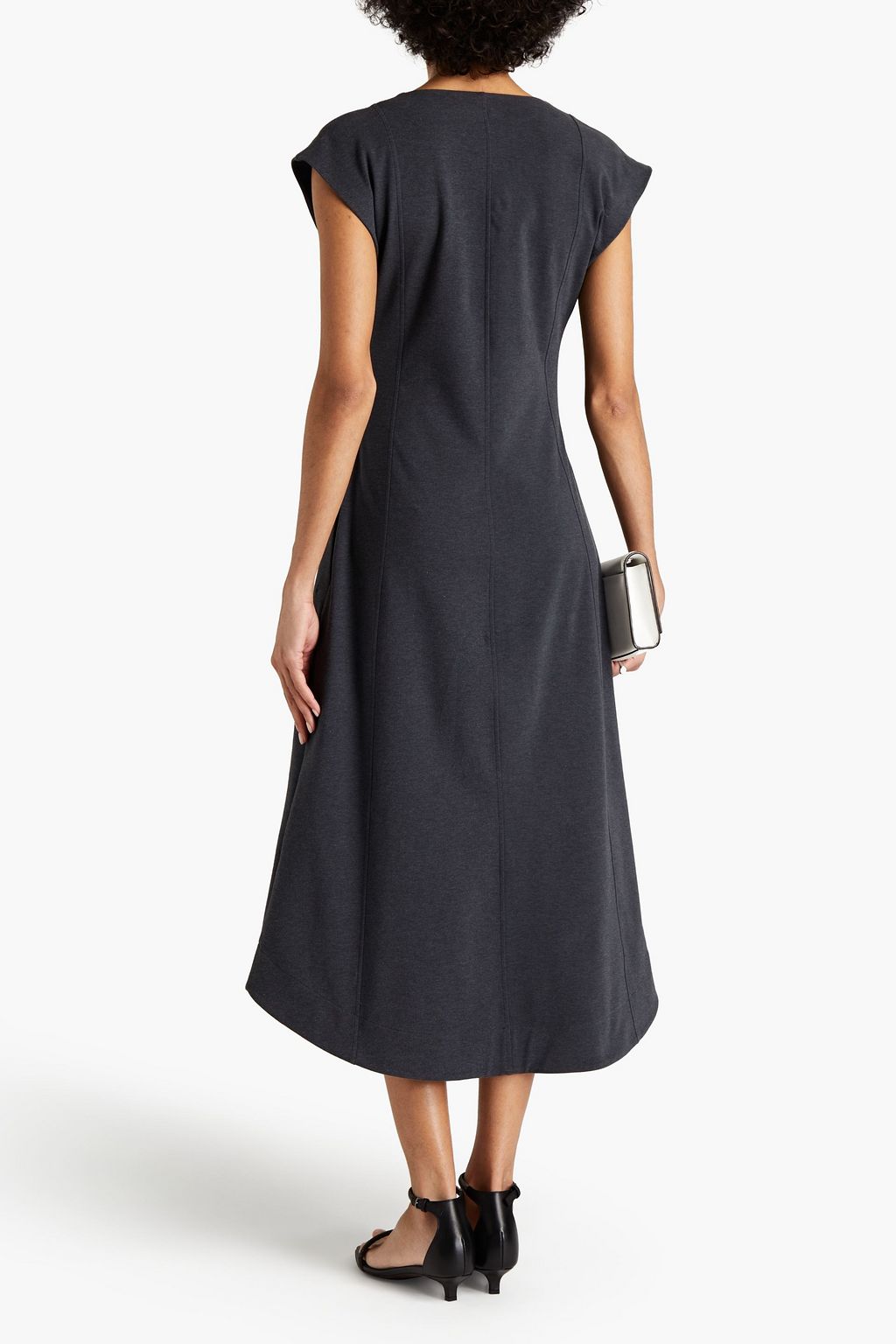 BRUNELLO CUCINELLI Bead-embellished stretch-cotton jersey midi dress