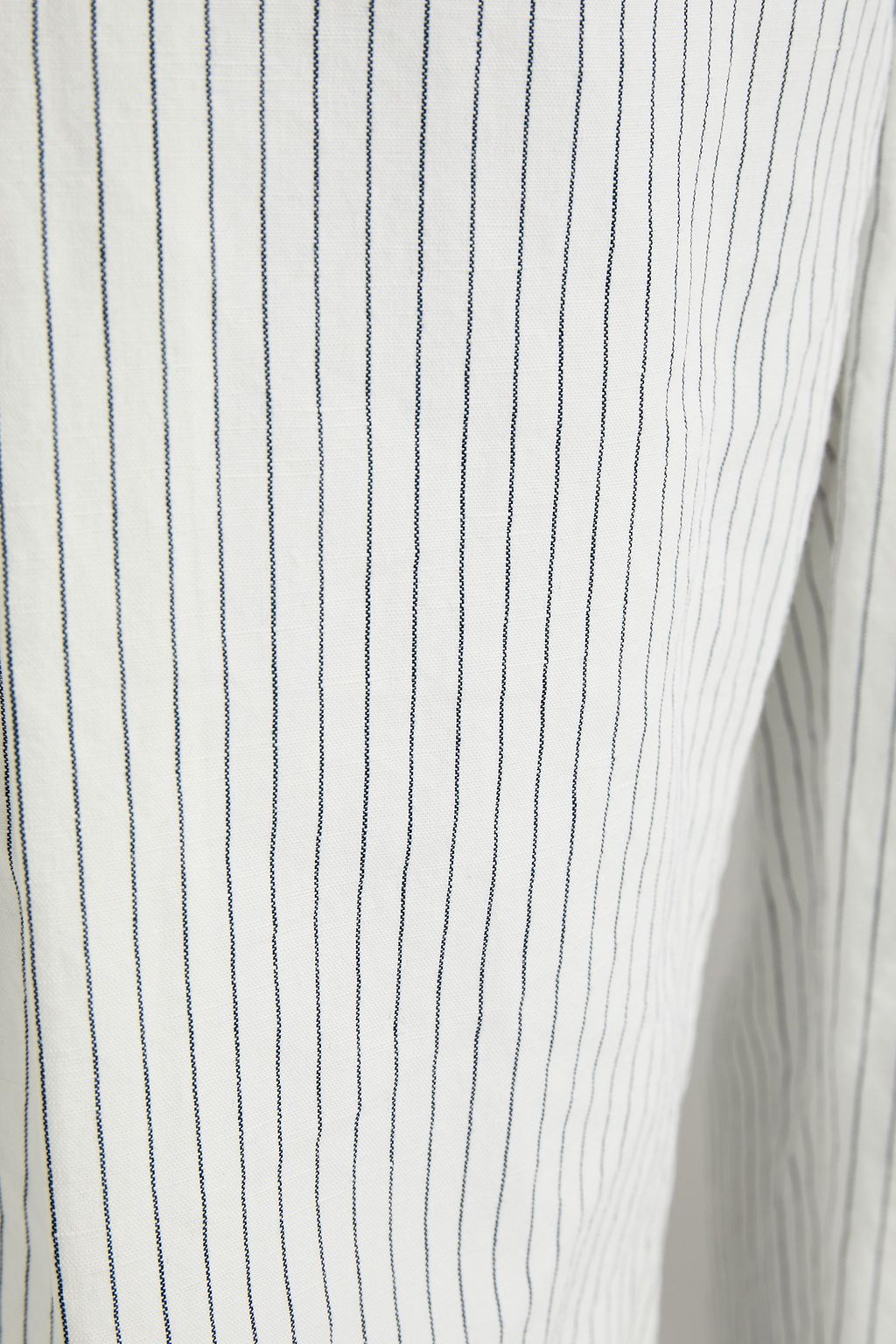 BRUNELLO CUCINELLI Pleated pinstriped cotton and linen-blend wide-leg pants