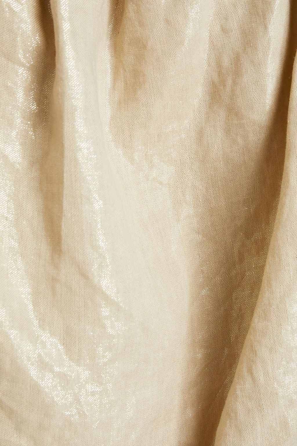 BRUNELLO CUCINELLI Bead-embellished metallic coated linen camisole