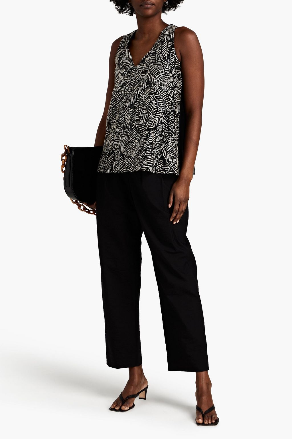 BRUNELLO CUCINELLI Embellished silk-organza top