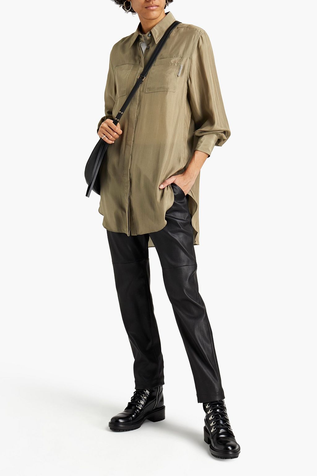 BRUNELLO CUCINELLI Bead-embellished silk shirt