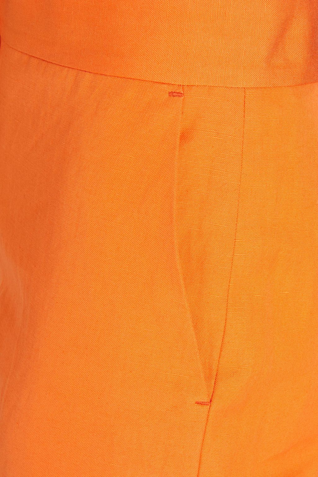 MSGM Cropped cotton and linen-blend canvas straight-leg pants