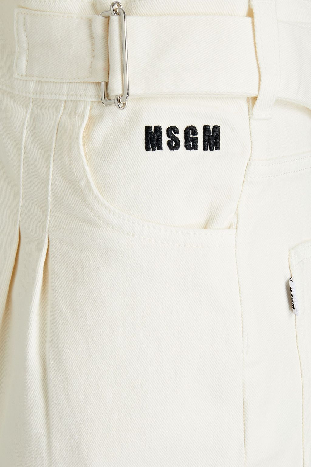 MSGM Pleated high-rise tapered jeans