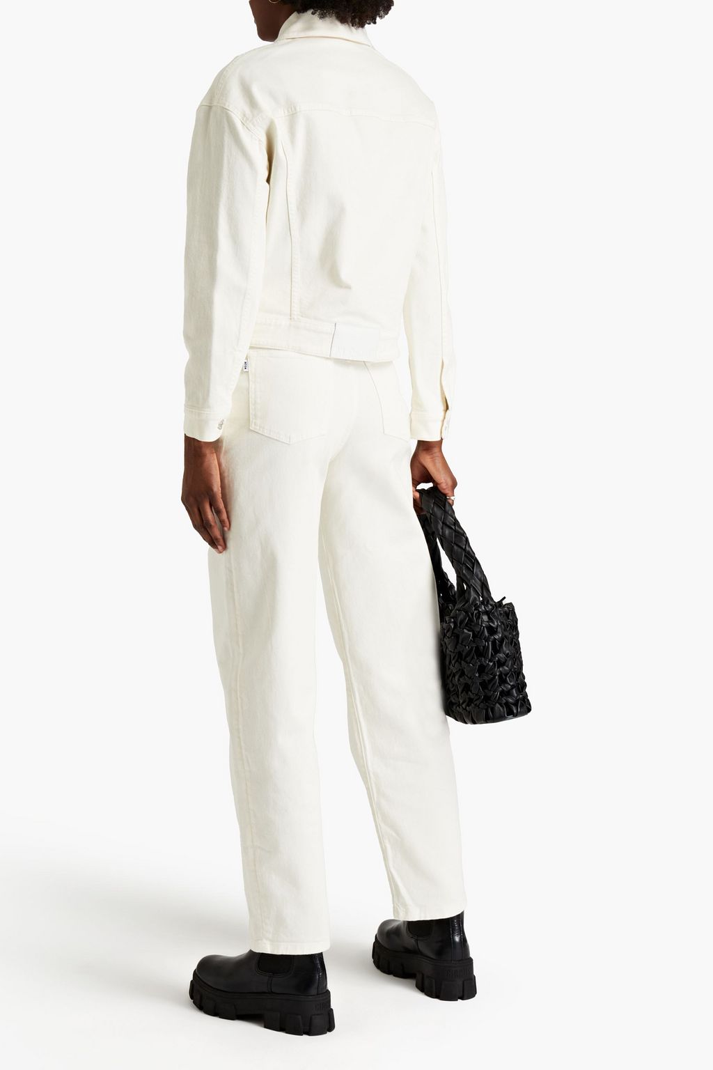 MSGM Pleated high-rise tapered jeans