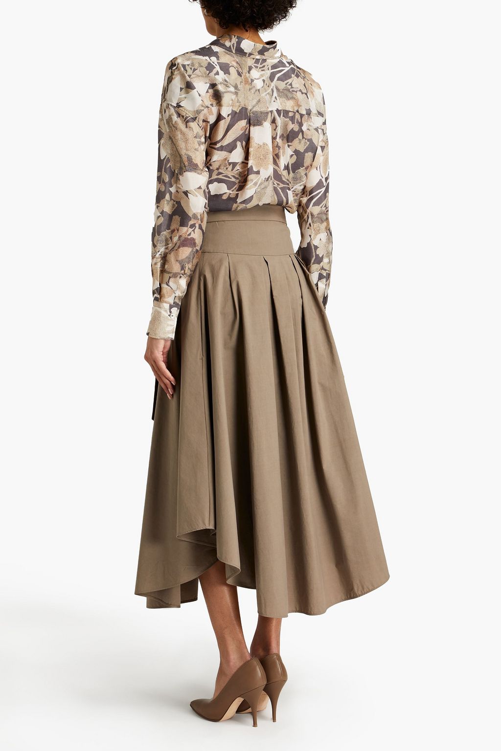 BRUNELLO CUCINELLI Floral-print silk-chiffon shirt