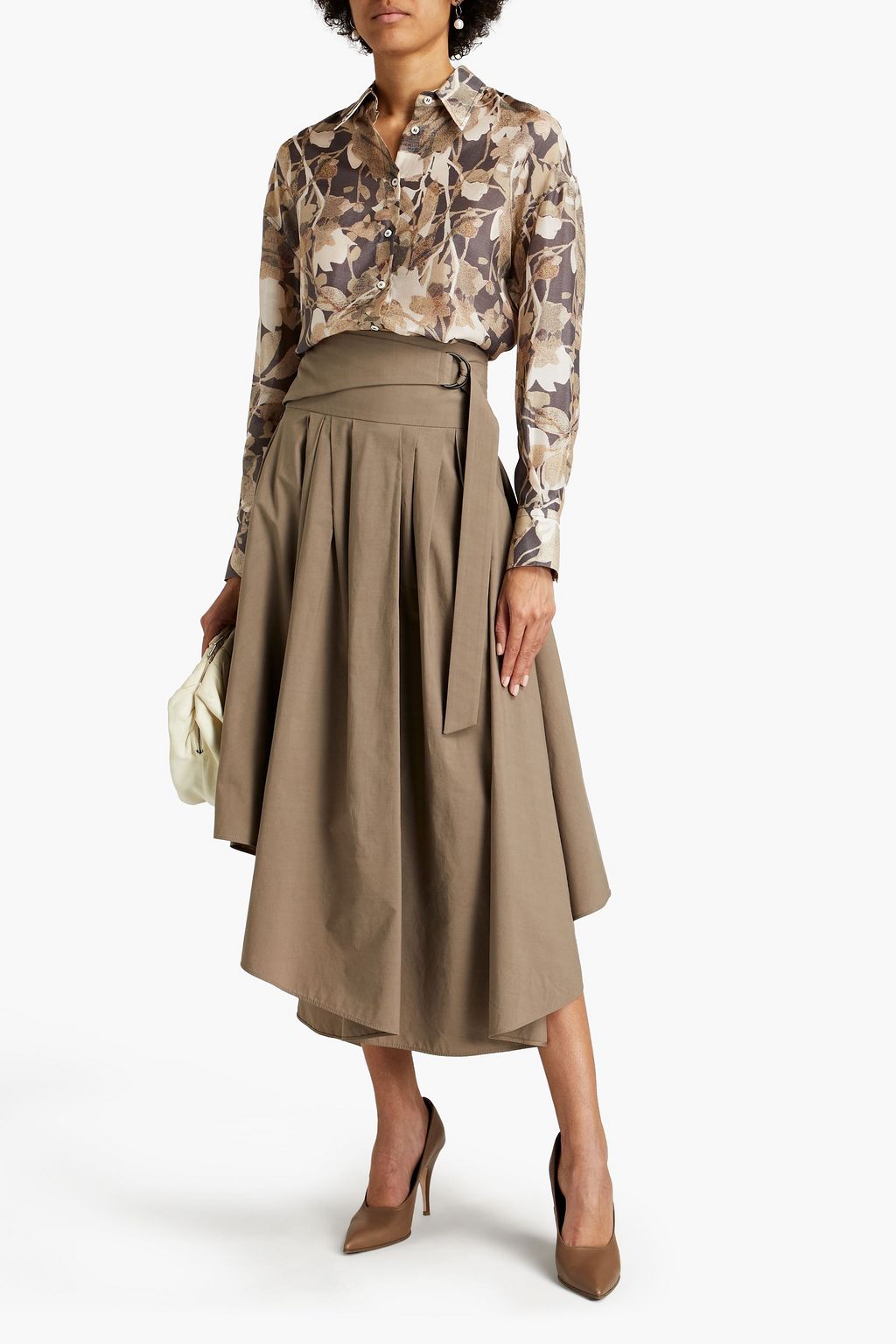 BRUNELLO CUCINELLI Floral-print silk-chiffon shirt