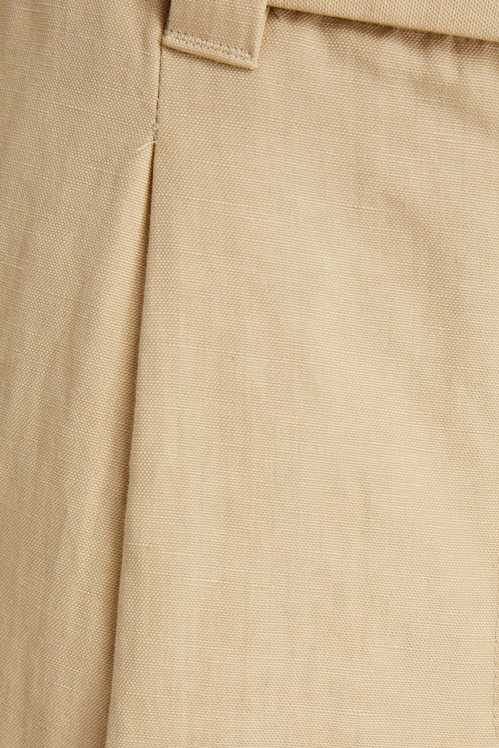 MSGM Belted printed cotton and linen-blend canvas wide-leg pants