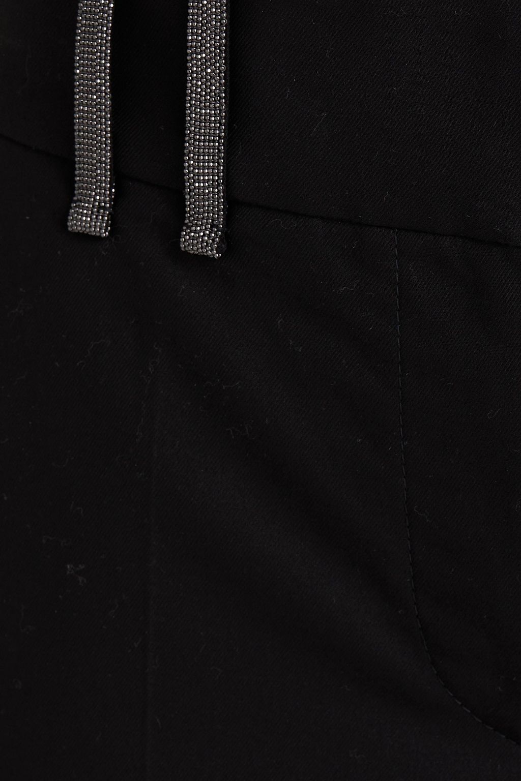 BRUNELLO CUCINELLI Hose mit schmalem Bein aus Twill aus einer Baumwollmischung mit Zierperlen