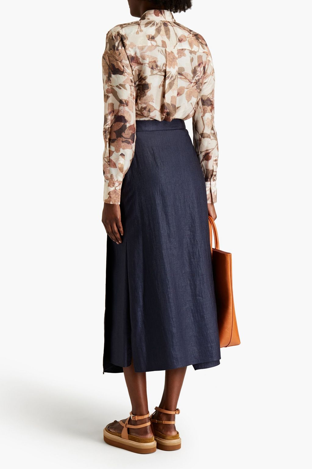 BRUNELLO CUCINELLI Floral-print silk-chiffon shirt