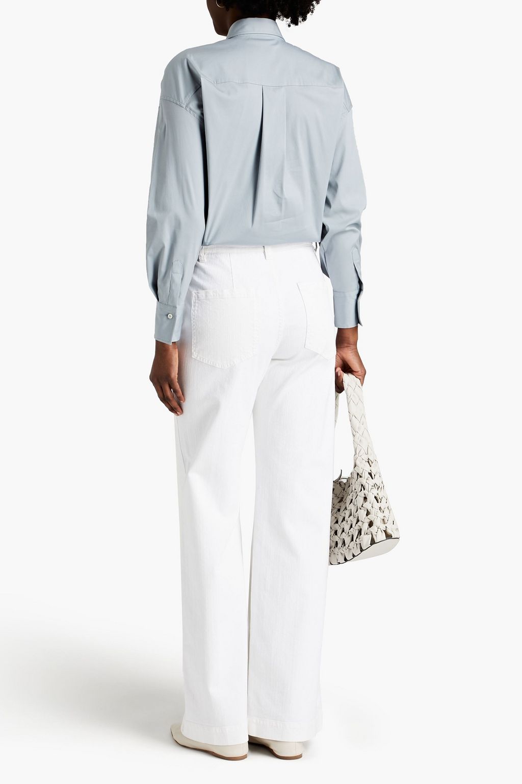 BRUNELLO CUCINELLI Bead-embellished high-rise wide-leg jeans