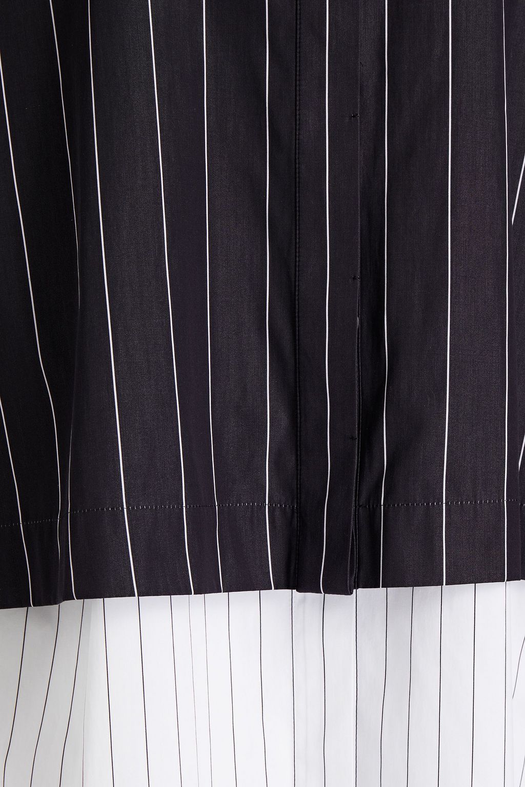 BRUNELLO CUCINELLI Layered pinstriped linen and cotton-poplin shirt