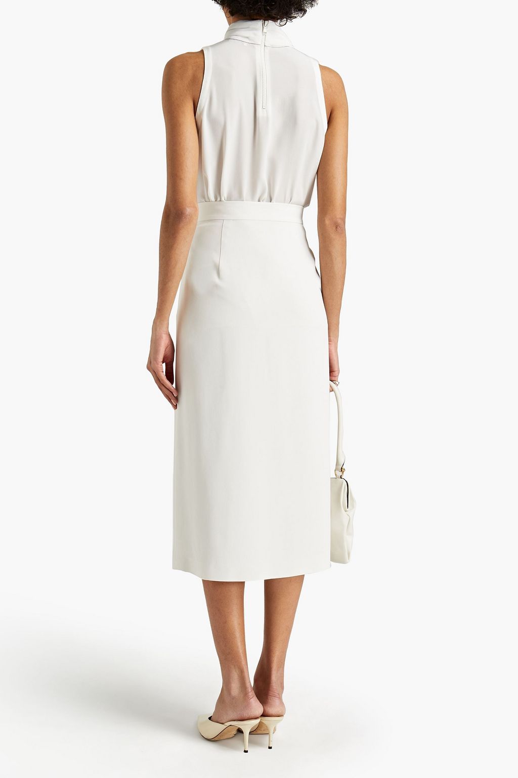 BRUNELLO CUCINELLI Draped bead-embellished silk crepe de chine top