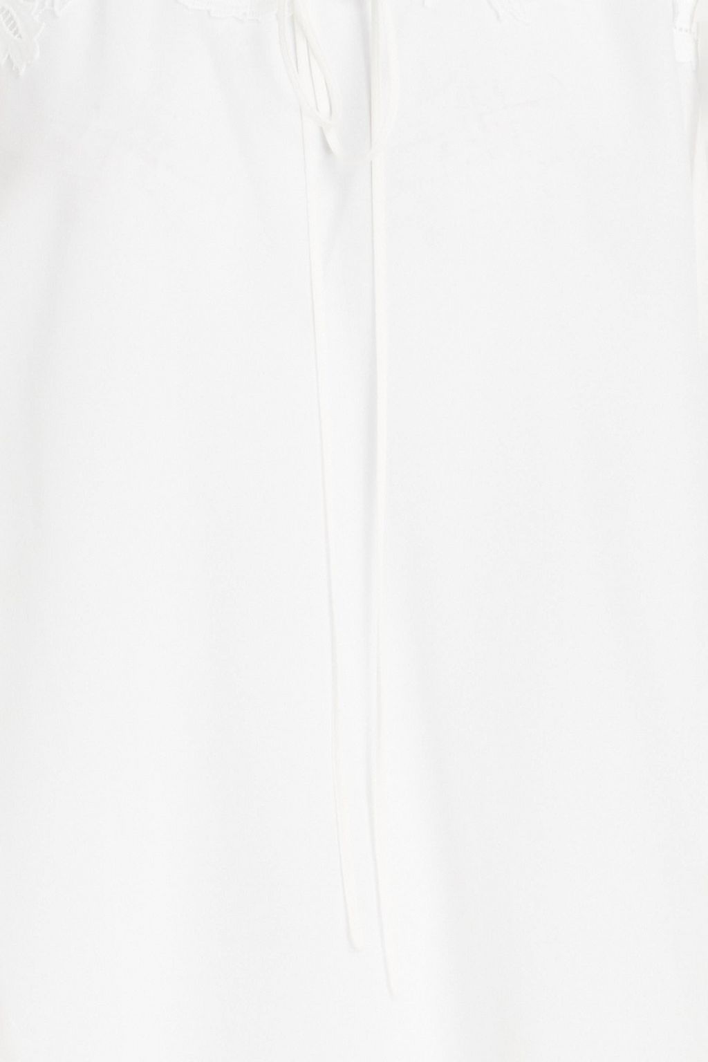 CAROLINA HERRERA Macramé lace-paneled silk crepe de chine blouse