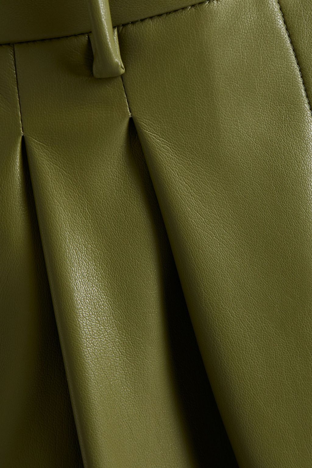 MSGM Pleated faux leather straight-leg pants