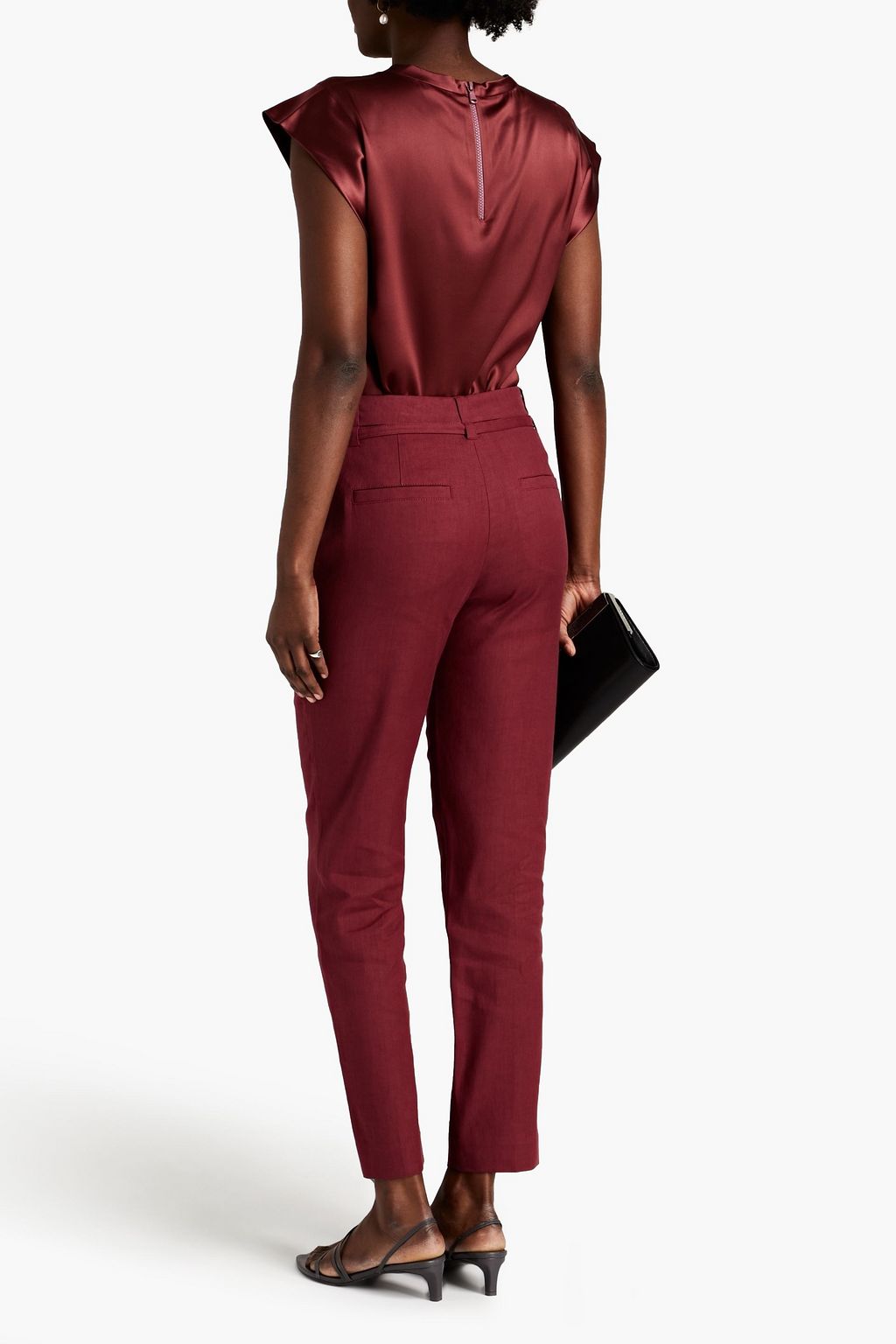 BRUNELLO CUCINELLI Appliquéd stretch-silk satin top