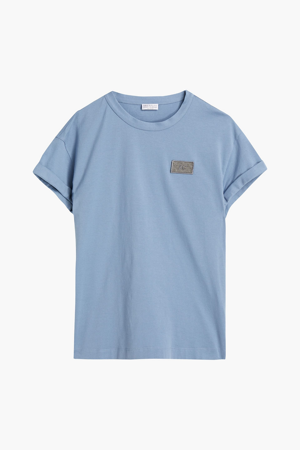 Brunello Cucinelli - Bead-embellished cotton-jersey T-shirt - Blue - XS